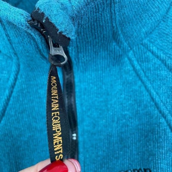 Kaemp 8848?Mountain Equipments Full?Zip Fleece Sweater Teal Blue Large - Picture 2 of 4